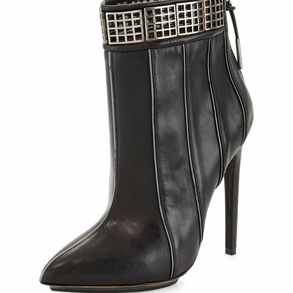 L.A.M.B. Troy Leather BLACK Ankle Boots - Picture 3 of 10